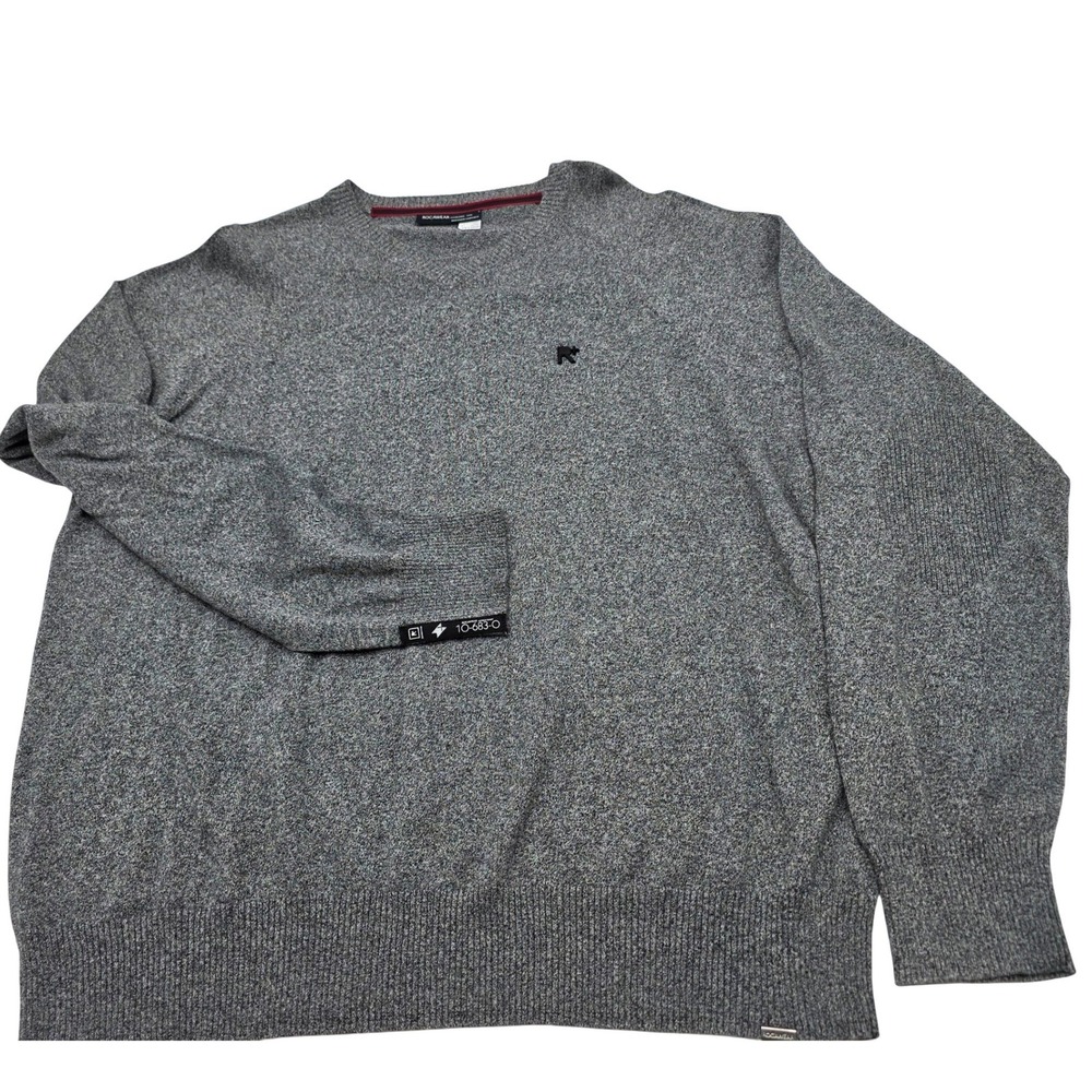 Rocawear Sweater Mens 2XL Grey Marl Cotton Knit Masters Of The Craft Quiet Chic